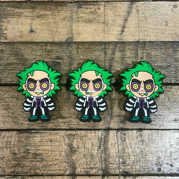 Beetlejuice silicone focal beads, 6-pack - Picture 1 of 3